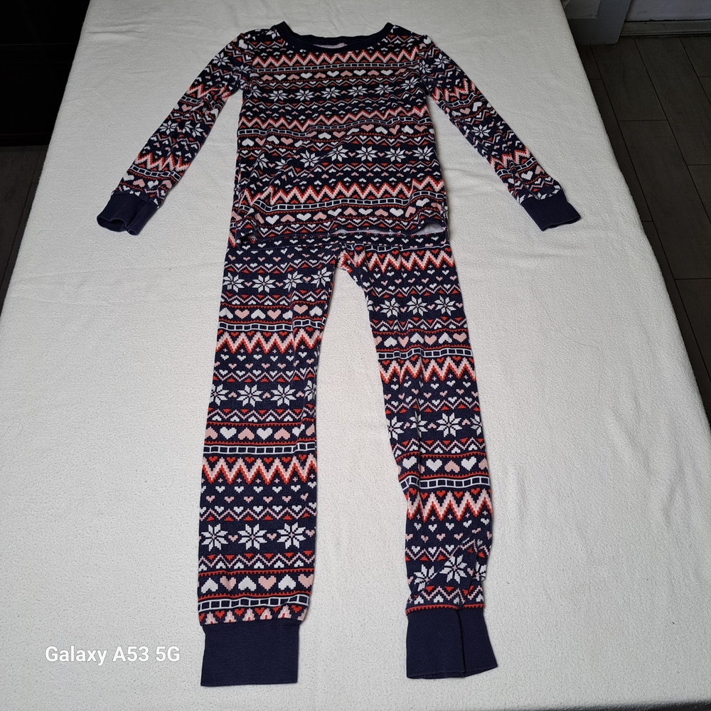 Old Navy Navy, Red & White Fair Isle Kids Pajama Set